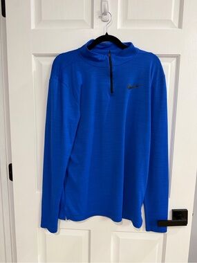 Nike Men's Bright Blue Quarter-Zip Pullover